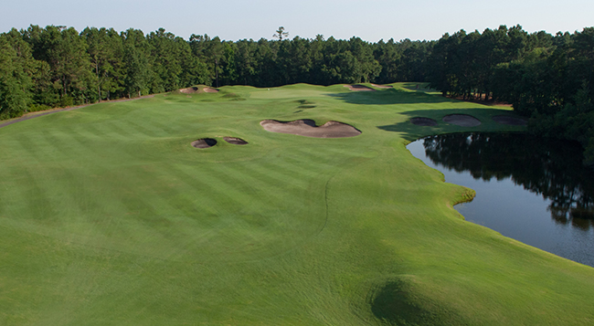 The 14th hole at Wild Wing is one of Myrtle Beach's shortest par 4s
